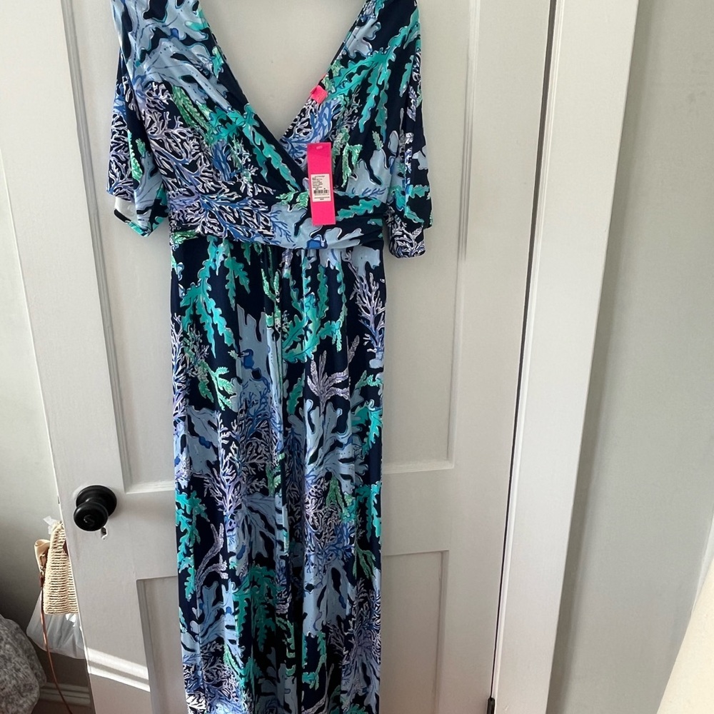 Lilly Pulitzer Blue and Green Patterned Dress